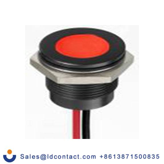 RS PRO 130-2297  红色 面板安装指示器, 24 V dc 导线端接, 平齐边框, IP40