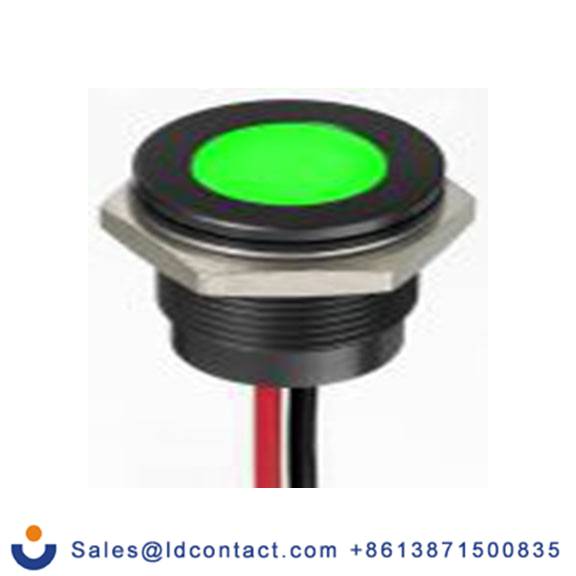 RS PRO 130-2305  绿色 面板安装指示器, 220 V ac 导线端接, 平齐边框, IP40