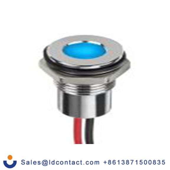 RS PRO 132-9121  蓝色 面板安装指示器, 12 V dc 导线端接, 平齐边框, 银色边框, IP40