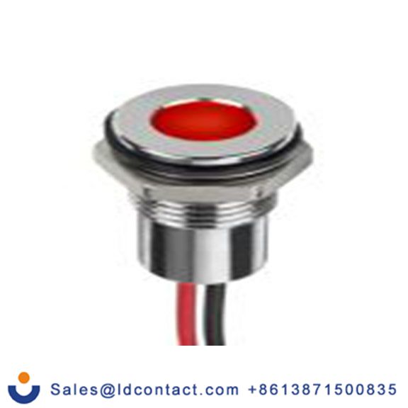 RS PRO 132-9123  红色 面板安装指示器, 24 V dc 导线端接, 平齐边框, 银色边框, IP40