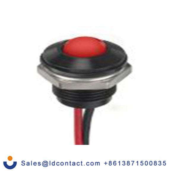 RS PRO 132-9128  红色 面板安装指示器, 1.8 V dc, 3.3 V dc 导线端接, 凸型边框, IP40