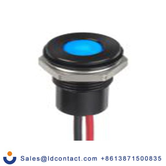 RS PRO 132-9146  蓝色 面板安装指示器, 1.8 V dc, 3.3 V dc 导线端接, 平齐边框, IP40
