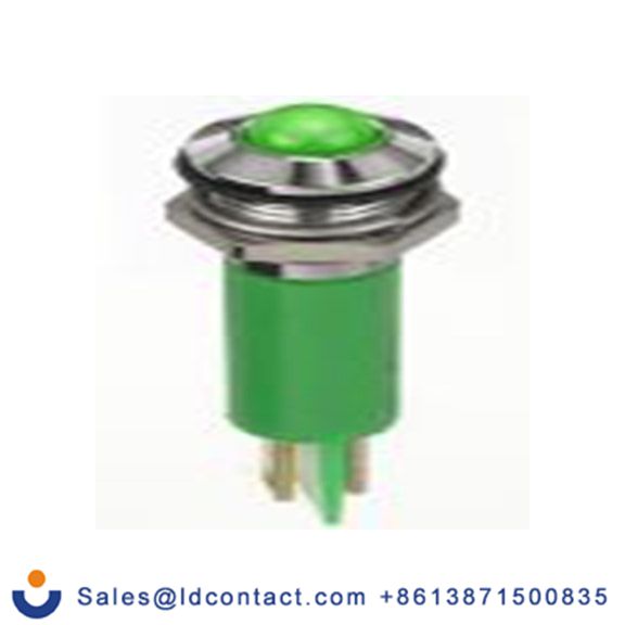 RS PRO 134-5532  绿色 面板安装指示器, 2 V dc 焊片端接, 凸型边框, 银色边框, IP40