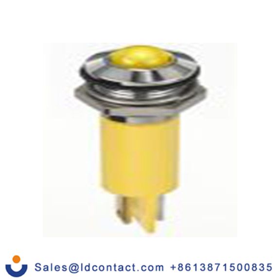 RS PRO 134-5533  黄色 面板安装指示器, 2 V dc 焊片端接, 凸型边框, 银色边框, IP40
