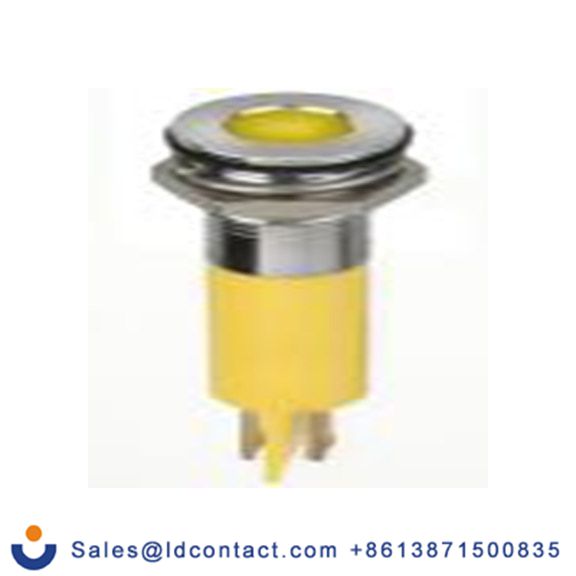 RS PRO 134-5536  黄色 面板安装指示器, 2 V dc 焊片端接, 平齐边框, 银色边框, IP40