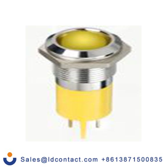 RS PRO 134-5539  黄色 面板安装指示器, 2 V dc 焊片端接, 凸型边框, 银色边框, IP40