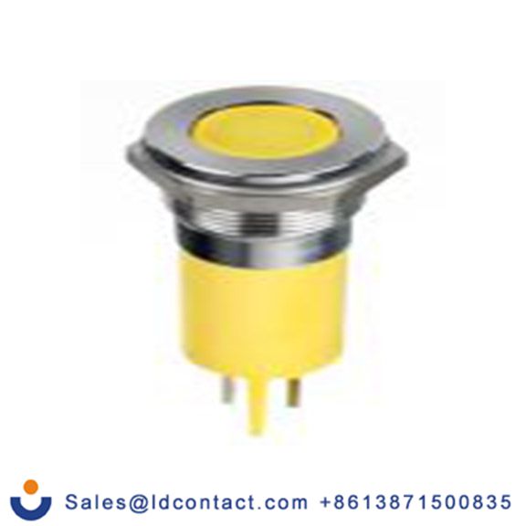 RS PRO 134-5551  黄色 面板安装指示器, 12 V dc 焊片端接, 平齐边框, 银色边框, IP40