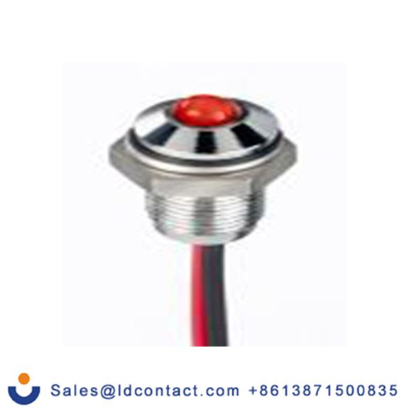 RS PRO 171-3748  红色 面板安装指示器, 1.8 V dc, 3.3 V dc 导线端接, 凸型边框, 银色边框, IP40