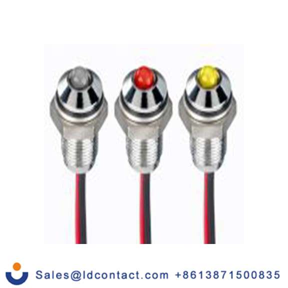 RS PRO 171-3754  红色 面板安装指示器, 1.8 V dc, 3.3 V dc 导线端接, 凸型边框, 银色边框, IP40