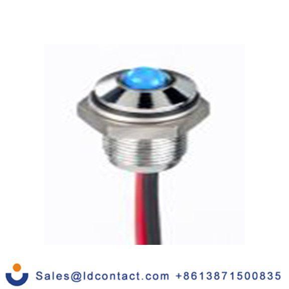 RS PRO 171-3759  蓝色 面板安装指示器, 10.8 V dc, 13.2 V dc 导线端接, 凸型边框, 银色边框, IP40