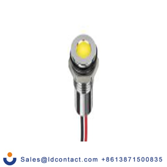 RS PRO 220-8952  面板安装 LED 黄色 面板安装指示器, 电线端接, IP40 28V dc 8 mm