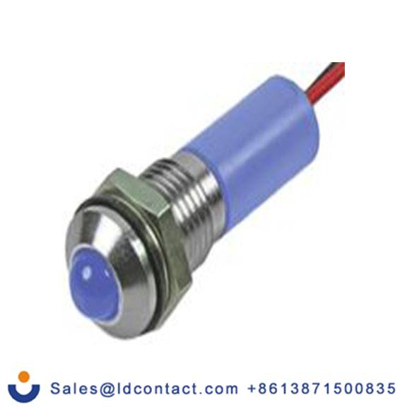 RS PRO 722-7687  蓝色 面板安装指示器, 2 V dc 导线端接, 凸型边框, 银色边框, IP40