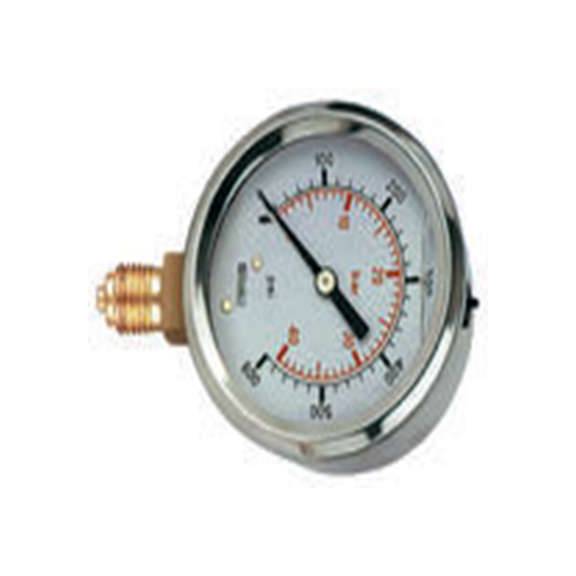 RS PRO,235-1291,1/4″BSP 压力表 0 psi 63 mm 1000 psi, BSP 1/4 in接口, 不锈钢表壳