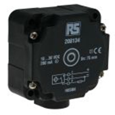 RS PRO,208-134,电感式接近开关, 块状主体, 可检测75 毫米, 非嵌入式安装, IP67, 80mm x 80mm x 40.5mm