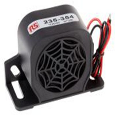 RS PRO,235-354,电子报警器, 12 → 80 v 直流电源, 黑色外壳, 单音调, 1米外97dB