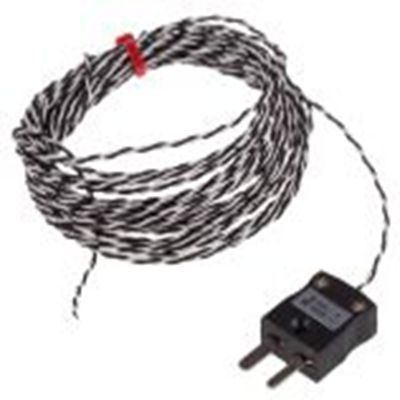 RS PRO,123-6309,J型外露结点热电偶, 探头Φ1/0.2mm x 5m, 可测+260°C, 线长5m, 微型插头接端, 聚四氟乙烯探头