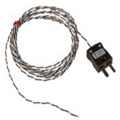 RS PRO,123-6311,T型外露结点热电偶, 探头Φ1/0.2mm x 2m, 可测+260°C, 线长2m, 微型插头接端, 聚四氟乙烯探头