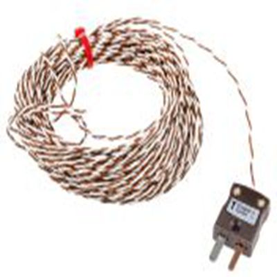 RS PRO,123-6313,T型外露结点热电偶, 探头Φ1/0.2mm x 10m, 可测+260°C, 线长10m, 微型插头接端, 聚四氟乙烯探头