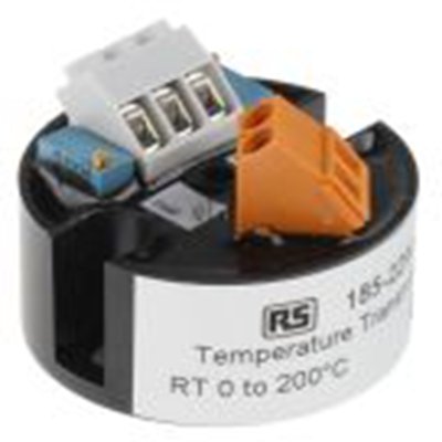 RS PRO,185-2290,温度变送器, PT100输入, 12 → 36 伏直流电源, 42 mm直径, 32mm深