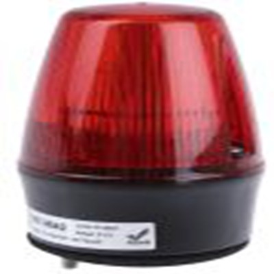 RS PRO,187-9642,闪光警示灯, 10 → 100 v 直流、 20 → 72 v 交流, 红色透镜, Φ72mm底座