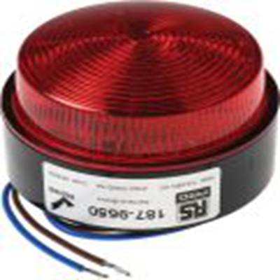 RS PRO,187-9650,闪光警示灯, 115 → 230 v 交流, 红色透镜, Φ76mm底座, IP67