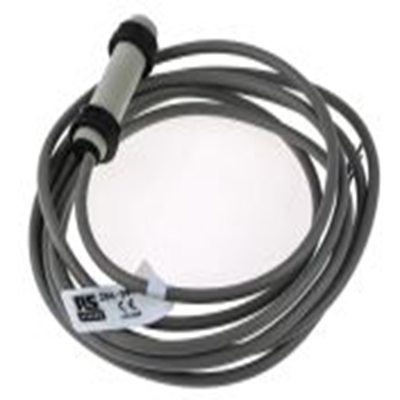 RS PRO,204-3966,漫反射光电传感器, 圆柱形, 可检测0.15 m, 2 m电缆连接, NPN NO输出, 红外 LED光源, 螺钉螺母