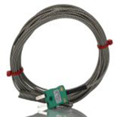 RS PRO,252-2440,K型喷嘴热电偶, 探头ΦM6 x 1mm x 1m, 可测+350°C, 线长1m, 微型插头接端, 不锈钢探头