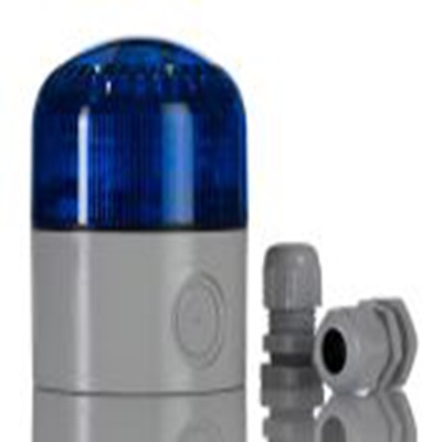 RS PRO,265-5864,LED警示灯, 12 → 24 V 交流/直流电源, 1米外100dB, 最大100dB, IP65, 蓝色灯罩, 白色外壳