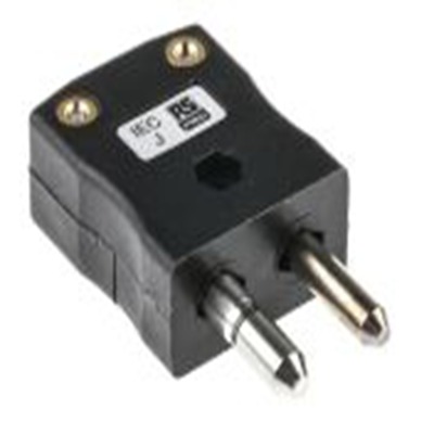 RS PRO,455-9966,标准热电偶连接器 插头, 用于j 型热电偶, 不锈钢支架安装, Φ6mm探头, 最高220°C, 黑色