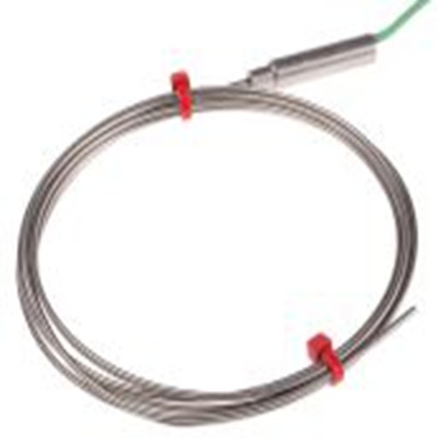 RS PRO,787-7721,K型矿物绝缘热电偶, 探头Φ1.5mm x 1.5m, 可测+1100°C, 线长1m, 裸线尾线接端, 不锈钢探头