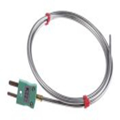 RS PRO,787-7787,K型矿物绝缘热电偶, 探头Φ3mm x 1m, 可测+1100°C, 线长100mm, 微型插头接端, 不锈钢探头