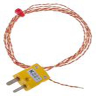 RS PRO,814-0125,K型外露结点热电偶, 探头Φ1/0.3mm x 1m, 可测+250°C, 线长1m, 微型插头接端, PFA探头