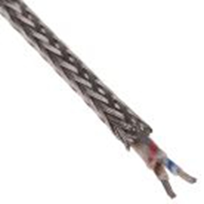 RS PRO,827-5713,K型热电偶导线, 玻璃纤维绝缘, 50m长, 最高+350°C, 无屏蔽, 扁平双绞线