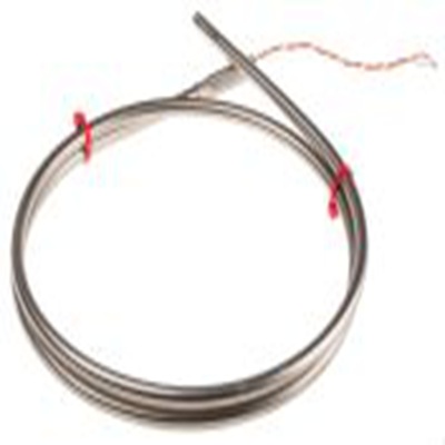 RS PRO,847-1104,K型矿物绝缘热电偶, 探头Φ6mm x 1m, 可测+1100°C, 线长100mm, 裸线尾线接端, 铬镍铁合金探头