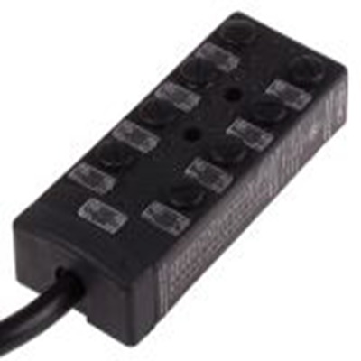 RS PRO,877-1224,M12传感器分线盒, 8端口, 5线路, Modbus, ZigBee, 24V 直流, 5m线长, IP55