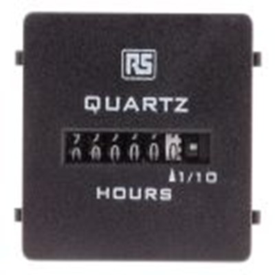 RS PRO,896-6898,小时计数器, 6位数字, 10 → 80 V 直流电源, 面板安装, 切面45 x 45 mm, (上计数)
