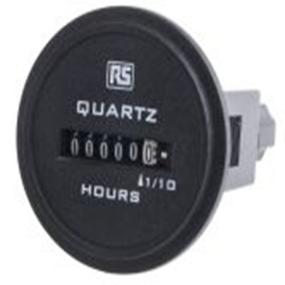 RS PRO,896-6942,小时计数器, 6位数字, 4 → 30 V 交流/直流电源, 面板安装, 切面50.8（直径）mm, (上计数)