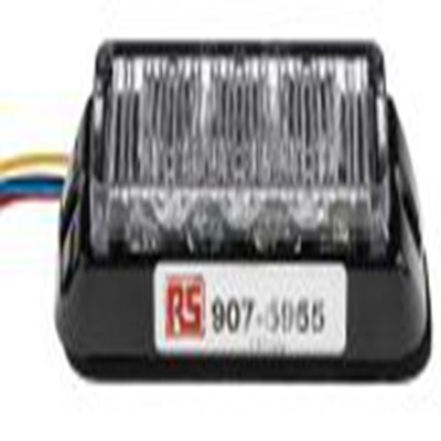 RS PRO,907-5955,闪光警示灯, 12 V 直流，24 V 直流, 琥珀色透镜, 黑色外壳, 105mm x 38mm底座, IP67