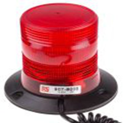 RS PRO,907-6006,闪光警示灯, 10 → 100 V 直流, 红色透镜, 黑色外壳, Φ150mm底座, IP56