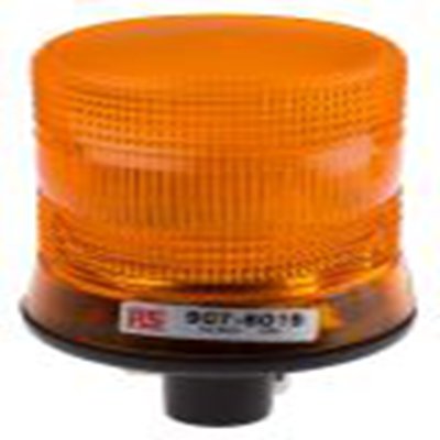 RS PRO,907-6019,闪光警示灯, 10 → 100 V 直流, 琥珀色透镜, 黑色外壳, Φ108mm底座, IP56