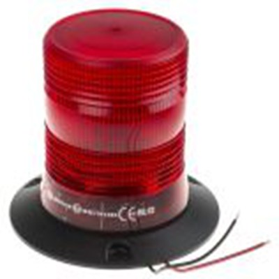 RS PRO,907-6034,闪光警示灯, 10 → 100 V 直流, 红色透镜, 黑色外壳, Φ150mm底座, IP56