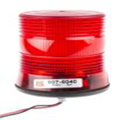 RS PRO,907-6040,闪光警示灯, 10 → 100 V 直流, 红色透镜, 黑色外壳, Φ108mm底座, IP56