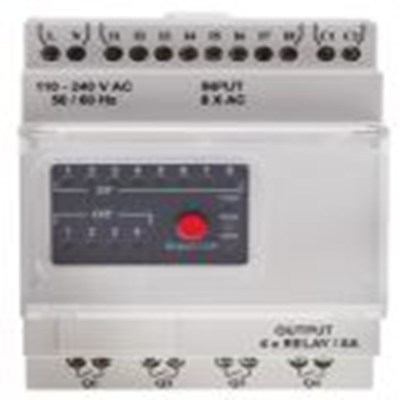 RS PRO,917-6373,逻辑模块, 8路数字输入, 4路数字，继电器输出, ModBus网络, 110 → 240 V 交流电源