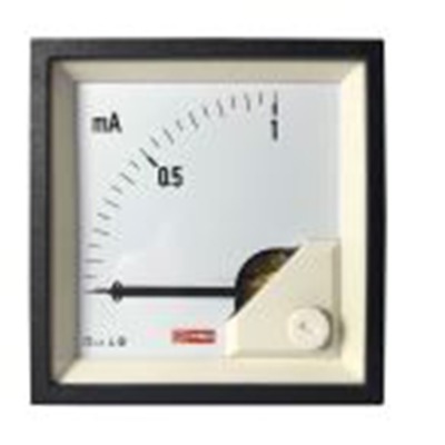 RS PRO,186-2487,直流 指针电流表, 1 %精度, 68 mm x 68 mm切面 动圈