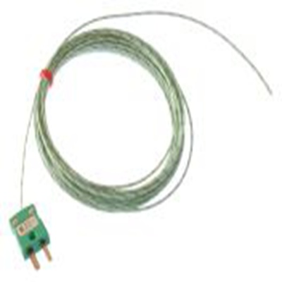 RS PRO,872-2613,K型外露结点热电偶, 探头Φ1/0.508mm x 5m, 可测+350°C, 线长5m, 微型插头接端, 玻璃纤维探头