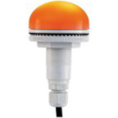 RS PRO,220-4988,多重光效警示灯, 12 → 24 v, 琥珀色透镜, 白色外壳, Φ50mm底座, IP66