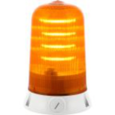 RS PRO,220-5016,闪光警示灯, 90 → 240 v, 琥珀色透镜, 白色外壳, Φ142mm底座, IP65