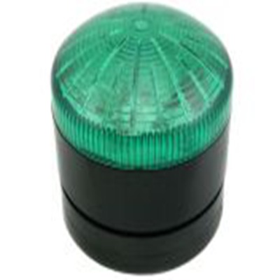 RS PRO,222-2466,闪光警示灯, 110 V 交流、230 V 交流, 绿色透镜, 黑色外壳, Φ76mm底座, IP65