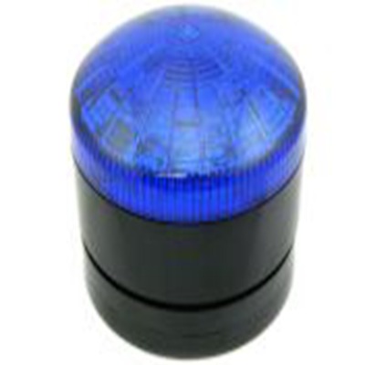 RS PRO,222-2468,闪光警示灯, 12 v 交流 / 直流、 24 v 交流 / 直流, 蓝色透镜, 黑色外壳, Φ76mm底座, IP65