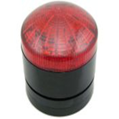 RS PRO,222-2471,闪光警示灯, 12 v 交流 / 直流、 24 v 交流 / 直流, 红色透镜, 黑色外壳, Φ76mm底座, IP65